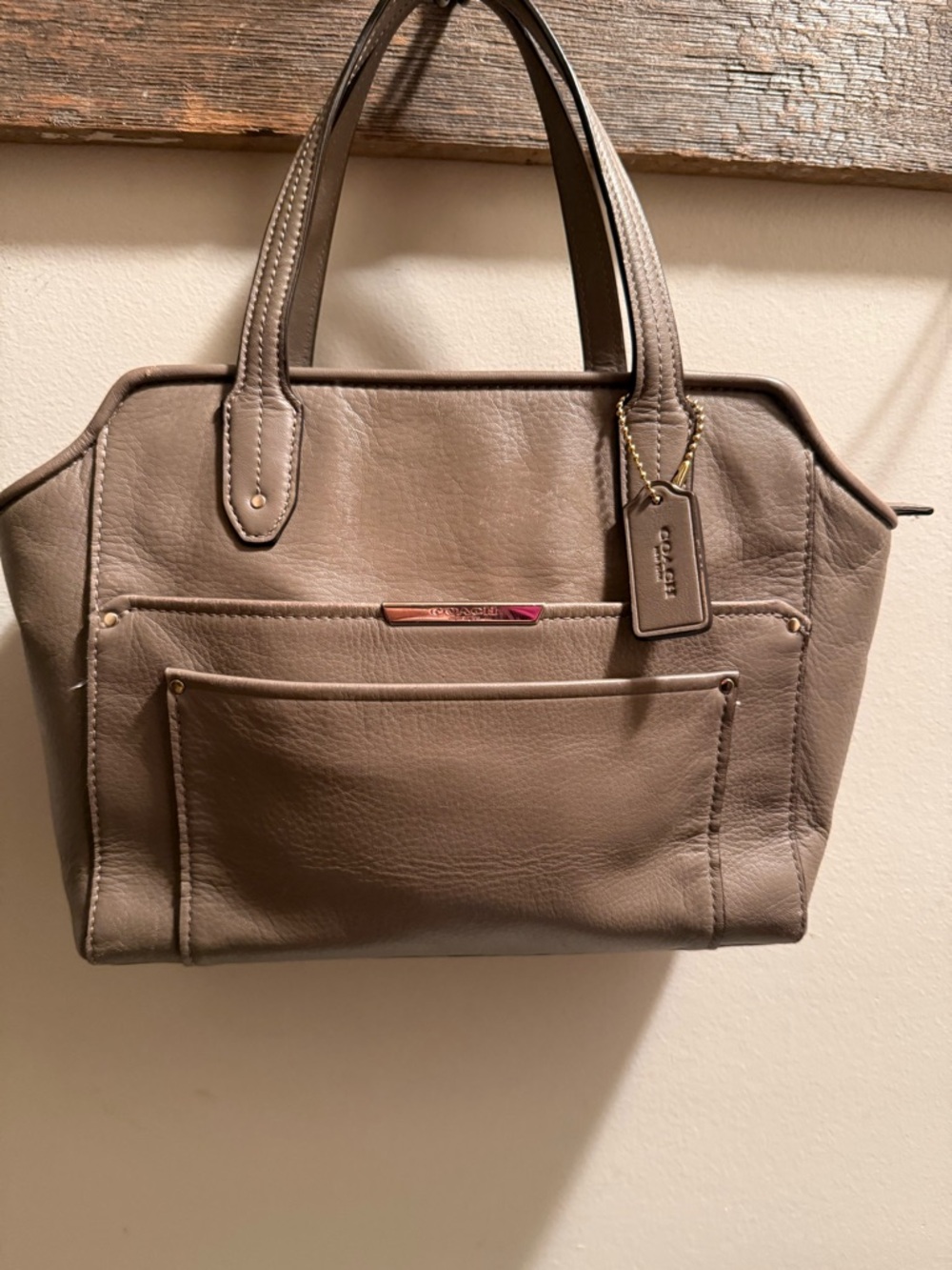 COACH F32944 TAYLOR BETTE TAUPE LEATHER MINI TOTE CROSS-BODY BAG EUC, $258 - Picture 3 of 12